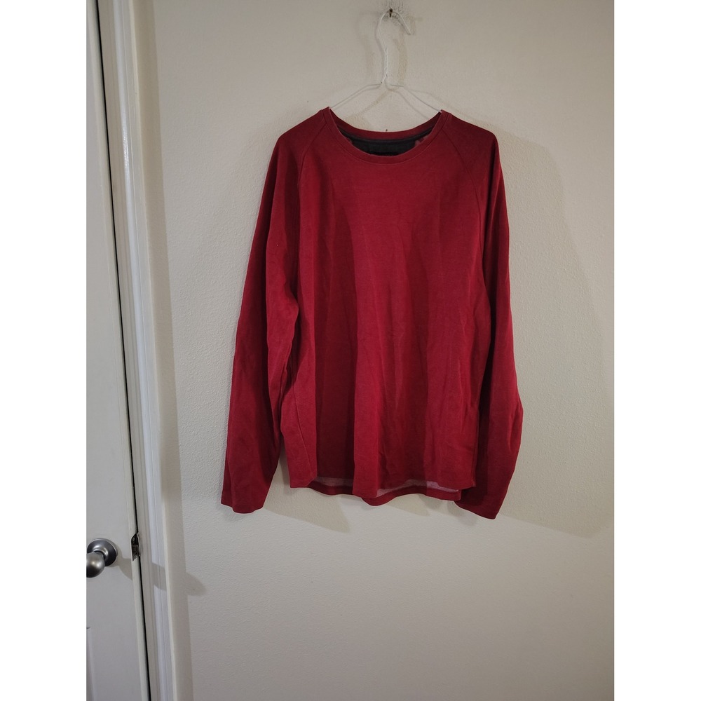 Banana‎ Republic Womens XL Red Moisture Wicking Long Sleeve Raglan Crew Neck Top